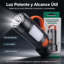 High-Power Aluminum LED Flashlight With Carrying Ring And Stable Base, Portable For Backpack, Car, - Flashlight - View 2