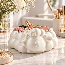1pc 3D Printed Cute Sheep Storage Tray, Japanese Style Cute Sheep Vanity Jewelry Storage Box, Desktop Decor Tray, Can Store Hair Ties, Lipstick, Small Accessories, Unique Gift For Girls - Multicolor - View 3