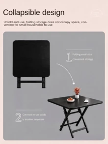 Folding Square Dining Table, Easy‑Fold Portable Flat‑Top Desk, Space‑Saving Foldable Design For Apartment Balcony Kitchen Living‑Room Temporary Dining, Small Household Renters Dorm Residents Indoor Daily Use - Color: Random - View 5
