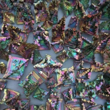 Natural Bismuth Ore Crystal Mineral Chemical Element Rainbow Metallic Ore Specimen Decorative Odd Stone Ornament - Multicolor - View 5