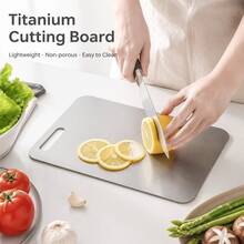 2026 Fully Upgraded Pure Titanium Kitchen Chopping Board. Double-Sided Metal Cutting Board, Easy To Clean Chopping Board, Suitable For Vegetables, Fruits, Fish, Used In Kitchens, Restaurants, Camping - Silver - View 9
