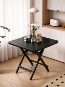 Folding Square Dining Table, Easy‑Fold Portable Flat‑Top Desk, Space‑Saving Foldable Design For Apartment Balcony Kitchen Living‑Room Temporary Dining, Small Household Renters Dorm Residents Indoor Daily Use - Color: Random - View 2