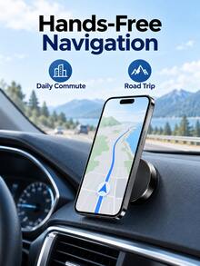 1/2pcs Mini Ultra-Thin Magnetic Car Phone Holder, 360° Rotating Dashboard Clip, Strong Grip, One-Hand Operation, Hands-Free Navigation, Travel Essential, Autumn Road Trip, Thanksgiving, Cyber Monday Holiday Gift - A - View 7