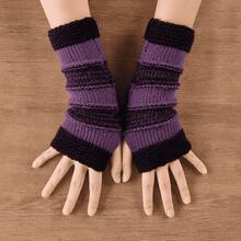 1 Pair Striped Bohemian Polyester (Polyester) All-Season Daily Women's Autumn/Winter Comfortable Warm Anti-Cold Gloves, Perfect Christmas Gift - A - View 14
