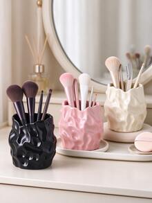 1pc Asymmetrical Wavy Makeup Brush Holder, Multi-Color Cosmetic Storage Cup, Makeup Organizer Rack, Suitable For Vanity Tabletop, Bedroom Dressing Table Surface, Decorative Space-Saving Cosmetic Display Stand - Multicolor - View 12