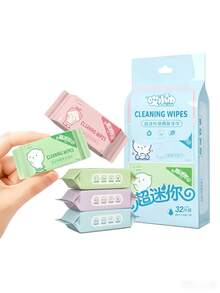 8/16/32/64/128pcs Cute Mini Portable Wet Wipes, Multi-Purpose Cleaning Wipes, Suitable For Travel, Office, Kitchen And Surface Cleaning (Random Style Shipped) - Multi-color - View 9