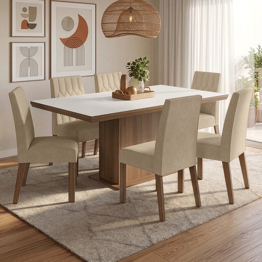 MADESA Dining Table & Chair Sets - White - View 1