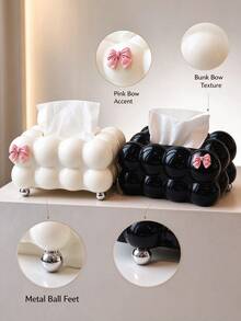 1pc Aesthetic Plastic Bubble Cloud Style With Built In Lifting Spring And Wide Opening Smooth Pulling Facial Paper Organizer Tissue Box Cover For Bathroom Countertop Office Desk Perfect Mother's Day Present For Home Lovers Christmas Gift - Multicolor - View 10