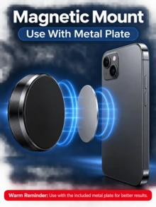1/2pcs Mini Ultra-Thin Magnetic Car Phone Holder, 360° Rotating Dashboard Clip, Strong Grip, One-Hand Operation, Hands-Free Navigation, Travel Essential, Autumn Road Trip, Thanksgiving, Cyber Monday Holiday Gift - A - View 3