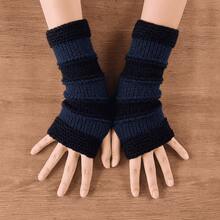 1 Pair Striped Bohemian Polyester (Polyester) All-Season Daily Women's Autumn/Winter Comfortable Warm Anti-Cold Gloves, Perfect Christmas Gift - A - View 12