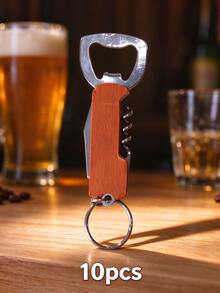 Laser Engravable Wooden Multi-Function Bottle Opener Keychain, Dual-Use Beer And Wine Opener Tool With Wine Corkscrew, Metal Key Ring For Keys And Backpacks, Premium Natural Wood Handle With Durable Rust-Resistant Metal Parts, Sturdy Craftsmanship, Supports Custom Name, Anniversary, And Personalized Message, Compact And Portable For Home Gatherings, Outdoor Camping, And Party Dinners - Apricot - View 19