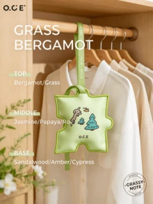 OCE Kantong Pengharum Ruangan Gantung Bentuk Puzzle, Kantong Aroma Bergamot Rumput Hijau, Kantong Aroma Bordir Kartun untuk Lemari Pakaian, Mobil, Dekorasi Rumah & Hadiah - 1PC - View 1