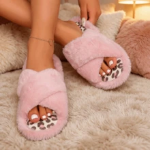 Sandal Rumah Wanita Warna Pink, Sepatu Rumah Baru untuk Musim Semi/Panas, Dalam/Luar Ruangan - Berwarna merah muda - View 1