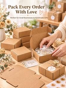 1/10/25/50pcs Kraft Paper Mini Gift Boxes, Small Foldable Airplane Boxes, Jewelry Earring Ring Packaging Boxes, DIY Handmade Gift Packaging Boxes, Suitable For Small Business Gift Packaging, Wedding Favors, Birthday Party Return Gifts, Christmas Gift Packaging - Multiple Styles - View 2