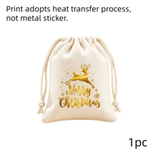 Christmas Drawstring Gift Bags, 3 Colors, Classic Gold Reindeer Christmas Print, Suitable For Party Favors, Candy And Small Gifts, Christmas Stocking Fillers, Not For Direct Food Contact - Christmas Drawstring Bag - View 20