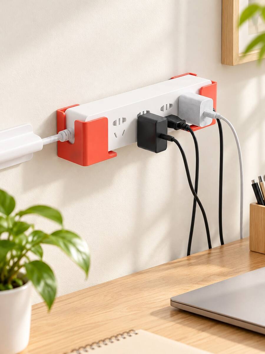 2pcs1set Plastic Wall Mounted Storage Rack 3D Printed For Garage Organizer Power Strip Box Router Holder - Conventional - View 1