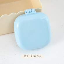 1pc New Colorful Square Folding Hair Brush With Mirror, Air Cushion Hair Comb In Pink/Blue/White/Black, Portable Travel Size, Easy To Comb Scalp, Solid Color Compact Square Styling Tool, Fits In Wallet/Pocket, Daily Use, Mini Hair Brush For Women And Girls - One Size - View 12