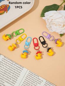 Cute Yellow Duck Bag Charm With Fashion Hat, Mini Resin Duck Keychain Pendant, Handbag Backpack Decorative Accessory - Multi-color - View 6