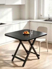 Folding Square Dining Table, Easy‑Fold Portable Flat‑Top Desk, Space‑Saving Foldable Design For Apartment Balcony Kitchen Living‑Room Temporary Dining, Small Household Renters Dorm Residents Indoor Daily Use - Color: Random - View 9