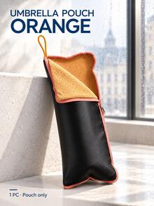 1pc Umbrella Storage Bag, Waterproof Folding Umbrella Pouch With Absorbent Lining, Zipper Closure And Hanging Loop, Reusable Wet Umbrella Cover For Travel, Car And Daily Commute, Umbrella Not Included - A - View 13