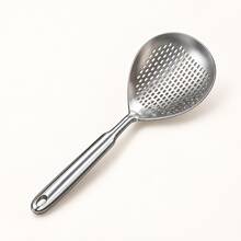 1–2pcs Large Stainless Steel Strainer Spoon, Long Handle Hollow Filter Spoon, Suitable For Draining Dumplings, Pasta And Vegetables - Multicolor - View 13