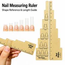1pc Nail Extension Tip Ruler, Multi-Shape Reference Guide, Stepped Length Measurement Tool, Nail Extension Tip Shaping Aid, Suitable For Salon And Beginners - Ginger - View 1