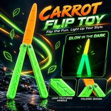 1 món đồ chơi củ cải phát sáng, dụng cụ tập Balisong fidget, dao xoay nhựa phát quang trong bóng tối, đồ chơi xoay tay độc đáo giảm căng thẳng cho thanh thiếu niên - Nhiều màu - Xem 1