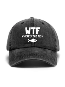 Street Fashion "Where's The Fish" Print Baseball Cap - Vintage Trucker Hat, Suitable For Fishing Enthusiasts, Outdoor Sports, Camping, Hip-Hop Style - Where's the Fish - View 11