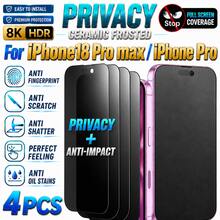 Yezodawee 4片裝 磨砂陶瓷隱私螢幕保護貼 適用 18 Pro Max [6.9 吋]，防偷窺隱私膜，防眩光防指紋，相容手機殼，易安裝，無氣泡，貼合順滑，適用於 DUO/18 Pro Max/18 Pro/17 E/17 Pro Max/17 Pro/17 Air/16/15/14 Plus/13 Mini/12/11 系列 - 黑色 - 查看 9