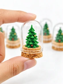 1/3/5/10pcMini Glass Dome Christmas Tree Decorations, Desktop Decor, Micro Landscape Ornaments, Perfect Christmas Gift, Living Room Decor - Multi-color - View 2