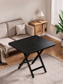 Folding Square Dining Table, Easy‑Fold Portable Flat‑Top Desk, Space‑Saving Foldable Design For Apartment Balcony Kitchen Living‑Room Temporary Dining, Small Household Renters Dorm Residents Indoor Daily Use - Color: Random - View 1