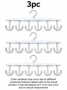 3pcs 12-Hook Plastic Hanger, Space-Saving Multi-Purpose Storage Hook Organizer, Durable Hanging Rack For Bras, Tank Tops, Halter Tops, Ties, Belts, Scarves, Hats, Accessories, Maximize Closet Bedroom Dorm RV Laundry Space, Mother's Day Gift - Multicolor - View 12