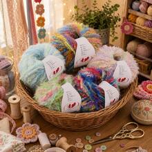 1PC 100g Super Chunky Fur Yarn For Hand Knitting Fluffy Soft Warm Crochet Line To Knit Scarf Hat Long Plush Threads Christmas - A - View 8