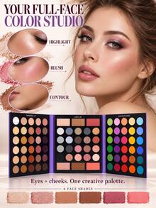 Bảng phấn mắt UCANBE Pretty All Set Pro 86 màu, bộ trang điểm tất cả trong một gồm phấn mắt lì và nhũ, highlighter, contour, phấn má hồng, bộ quà tặng cho ngày lễ, Giáng sinh và Valentine - Nhiều màu - Xem 2