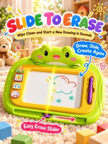3-In-1 Kids Magnetic Drawing Board Table, Detachable Table Legs, Cute Rabbit & Frog Doodle Writing Board, Colorful Erasable Drawing Toy With Magnetic Pen, Creative Educational Activity Toy, Suitable For Toddlers, Birthday & Christmas Gift - Writing Board - View 5