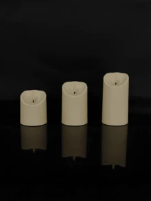 1/3pcs Flameless LED Pillar Candles With Remote Timer, 3D Realistic Flickering Warm White Light, Battery Operated Ivory Color Candles With Wavy Top, Suitable For Home, Wedding, Christmas Party, Bedroom, Fireplace Decor - White - View 9