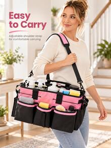 Large-Capacity Cleaning Kit, Tool Storage Bag, Portable And Crossbody Cleaning Organizer, Cleaning Bag,Oxford Cloth Large-Capacity Multifunctional Tool Organizer Bag – Portable Cleaning Supply Organizer & Handbag - Multicolor - View 5