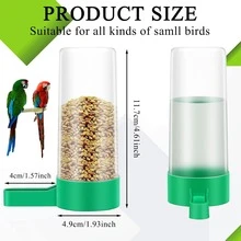 1pc PVC Hanging Bird Cage Feeder Automatic Water Dispenser For Parrots Suitable For Bird Cages - L-2PCS - View 2