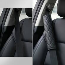 1PC/2PCS Diamond PU Leather Car Seat Belt Shoulder Pads - Enhanced Comfort For Car Interior, Black Car Accessory, Soft Breathable Fabric, Essential For Daily Commute, Upgrade Driving Experience, Fashionable Design - A - View 9