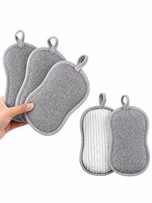 3/5pcs Double-Sided Multi-Function Scrubbing Sponge, Scratch-Resistant Dishwashing Sponge, Reusable Microfiber Sponge, Efficient Cleaning For Tableware, High-Density Inner Core, Kitchen Cleaning Tool - Multicolor - View 11