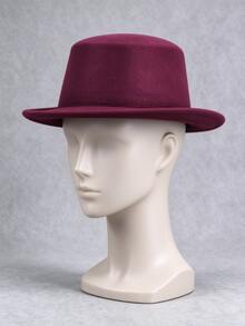 Autumn/Winter Flat Top Wool Felt Hat With Wide Brim, Versatile Felt Hat, Women's Jazz Hat, French Style - Multicolor - View 13