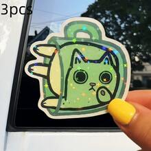 Soft Cute Green Cat Cup Stickers, Adorable Cartoon Style Coffee Cup & Notebook Decor Stickers, Waterproof Vinyl Stickers - Durable Matte Surface, Self-Adhesive Bumper Stickers, Suitable For Cars, Windows, Laptops, Trucks, Water Bottles - Multi-Purpose Durable Design, Car Stickers - one-size - View 10