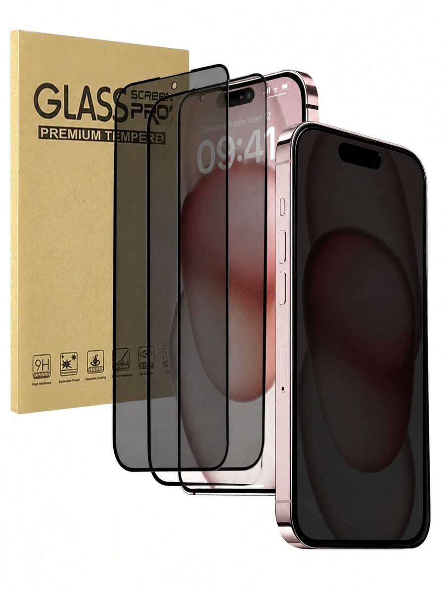 3片裝隱私鋼化玻璃螢幕保護貼,相容 iPhone Duo/18ProMax/18Pro,防窺、防刮、防指紋、觸控靈敏、無氣泡且易於安裝,保護殼友善,相容 Apple 18/18PPro/18Promax/17/17Air/17pro/17promax/16/16pro/16plus/16promax/16 14 Pro/13/12/11 系列 - 3件裝 隱私保護 - 查看 1