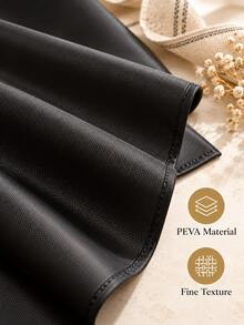 1/6/12pcs 54 X 72 Inch (137 X 183cm) Waterproof Oil-Proof PE Tablecloth, Pure Black Rectangular Tablecloth With Overhang, Suitable For Home Dining, Halloween, Christmas Eve, Christmas - Multicolor - View 5