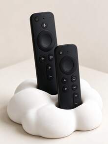 1pc/2pcs Cloud-Shaped Remote Control Holder, Black & White Desktop Storage Organizer, Space-Saving TV Remote Holder For Living Room, Bedroom, Office, Desk And Media Cabinet - Cloud Style - View 2