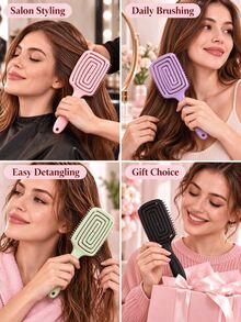 This High-Arched Voluminous Comb Is An Essential Styling Tool, Perfect For Long Hair. Its Features Include Massage Function, Soft Air Cushion Base And Hair Care Benefits. - Multiple Styles - View 6