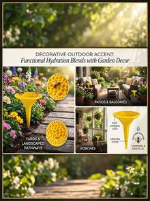 5pcs Ground-Insert Bee Waterer, Honeycomb Texture Insect Drinking Station, Outdoor Garden Pollinator Water Tray, Ground-Insert Bee Water Dispenser, For Yard, Lawn, Landscape Decoration - A - View 7
