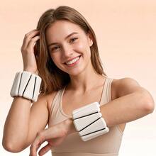 Adjustable Detachable Silicone Weighted Wrist And Ankle Bands For Fitness And Exercise, 1lb/Pc, 450g - Multicolor - View 1