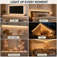 LED High Brightness Yard Decorative Light Strip, Flexible LED Light Strip, Warm White/White Light With Button Switch, USB Powered, Modern Home Decor, Easy Installation, Suitable For TV Background, Bedroom, Living Room, Hallway, Kitchen, DIY Home Decoration Light Strip - COB - View 5