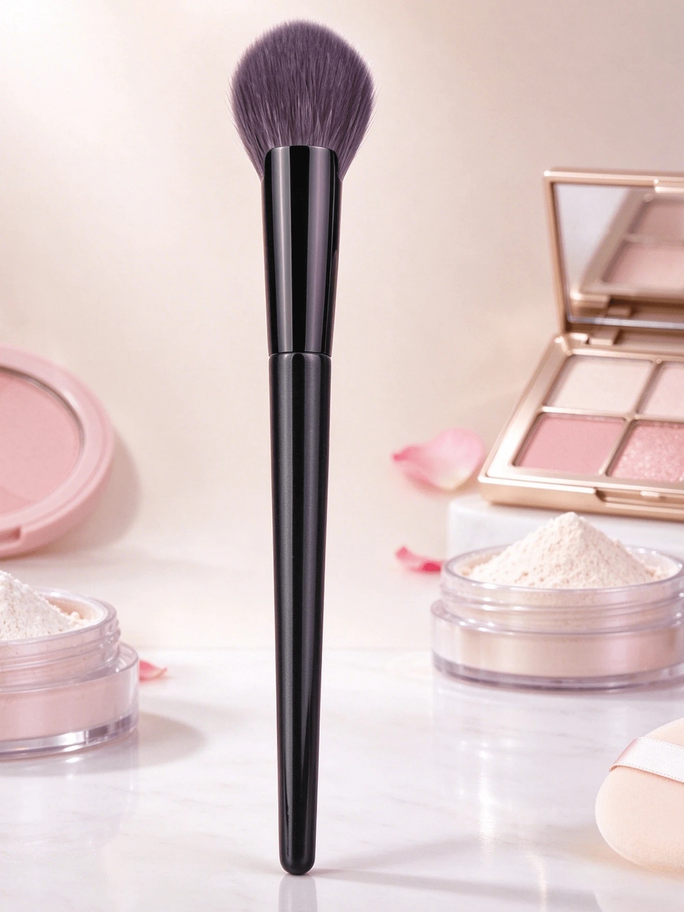 Heart-Shaped Blush & Highlighter Brush, 1pc/2pcs Lacquered Handle ...